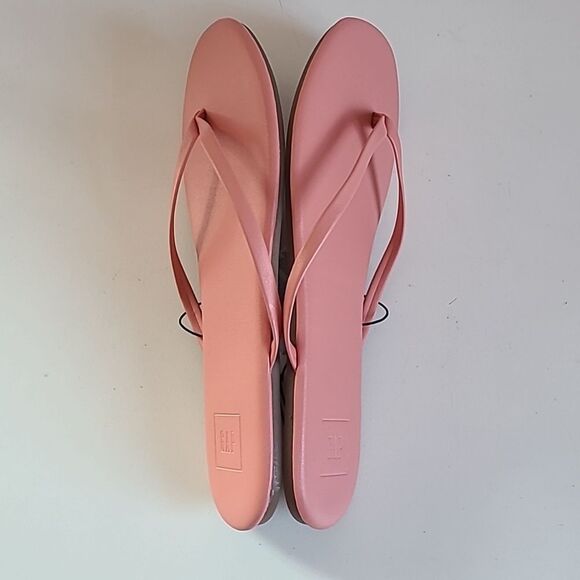 Gap Vegan Leather Coral Pink Flip Flops Thongs Toe Sandals Size 9 - Picture 7 of 12